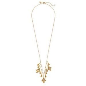J.Crew Metallic buds antique gold floral necklace